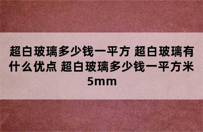 超白玻璃多少钱一平方 超白玻璃有什么优点 超白玻璃多少钱一平方米5mm